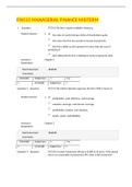 FIN515 MANAGERIAL FINANCE MIDTERM  QUESTIONS & ANSWERS 100% CORRECT