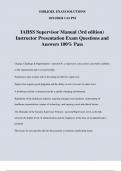 IAHSS Supervisor Manual (3rd edition) Instructor Presentation Exam Questions and Answers 100% Pass