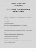 IATA Training Exam Questions With Correct Answers