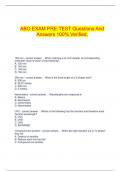  ABO EXAM PRE-TEST Questions And Answers 100% Verified.