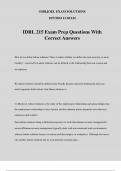 IDRL 215 Exam Prep Questions With Correct Answers