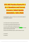 STC SIE Practice Exams #'s 3 & 4 | Questions and Correct Answers | latest Update 2024/2025 | 100% PASS