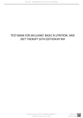 TEST BANK FOR WILLIAMS’ BASIC NUTRITION AND DIET THERAPY 16TH EDITION BY NIX.