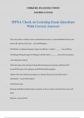 IPPSA Check on Learning Exam Questions With Correct Answers