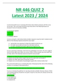 NR 446 (Latest 2023 / 2024) QUIZ 2 Graded A+ Solved 100% Correct