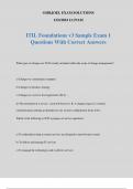 ITIL Foundations v3 Sample Exam 1 Questions With Correct Answers