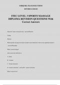 ITEC LEVEL 3 SPORTS MASSAGE DIPLOMA REVISION QUESTIONS With Correct Answers