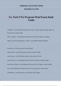 Ivy Tech CNA Program Final Exam Study Guide