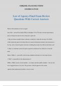 Law of Agency-Final Exam Review Questions With Correct Answers