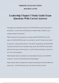 Leadership Chapter 5 Study Guide Exam Questions With Correct Answers