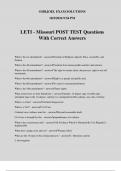 LETI - Missouri POST TEST Questions With Correct Answers