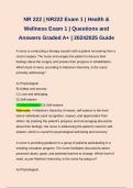 NR 222 | NR222 Exam 1 | Health & Wellness Exam 1 | Questions and Answers Graded A+ | 20242025 Guide