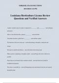 Louisiana Horticulture License Review Questions and Verified Answers