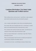 Louisiana Horticulture Test Study Guide Questions and Verified Answers