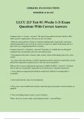 LLCU 213 Test #1 (Weeks 1-3) Exam Questions With Correct Answers