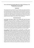 Summary article week 2 "How Lead Founder Personality Affects New Venture Performance: The Mediating Role of Team Conflict"