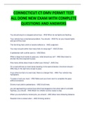 CONNECTICUT CT DMV PERMIT TEST ALL DONE NEW EXAM WITH COMPLETE QUESTIONS AND ANSWERS