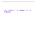 HESI PN OB EXAM PACK {60 QUESTIONS AND ANSWERS}