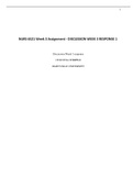 NURS 6521 Week 3 Assignment - DISCUSSION WEEK 3 RESPONSE 1