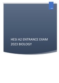 HESI A2 ENTRANCE EXAM 2023 BIOLOGY