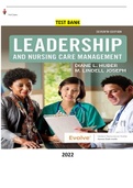 Test Bank for Leadership and Nursing Care Management 7th Edition by Diane Huber & M. Lindell Joseph|Complete Elaborated & Latest Test Bank|. ALL Chapters(1-26)Included & Updated 