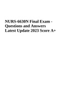 NURS-6630N Final Exam (Questions and Answers) Latest Update 2023 Score 100%