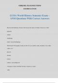 LUOA World History Semester Exam – ANM Questions With Correct Answers