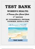 Women's Health: A Primary Care Clinical Guide 5th Edition By: Schadewald, Pritham, Youngkin, Davis and Juve -Test Bank