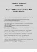 MAST 1080 Final Exam Questions With Verified Answers.