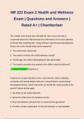 NR 222 Exam 2 Health and Wellness Exam | Questions and Answers | Rated A+ | Chamberlain