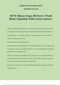 MTTC History Exam (09) Part 1: World History Questions With Correct Answers.