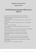 MCB Final Exam Questions With Correct Answers