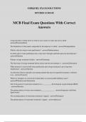 MCB Final Exam Questions With Correct Answers