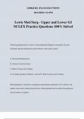 Lewis Med Surg - Upper and Lower GI NCLEX Practice Questions 100% Solved