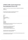 ATSSA Traffic Control Supervisor Re-certification Driver's Ed Exam Questions with correct Answers 2024/2025 100% Verified.