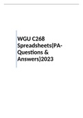 WGU C268 Spreadsheets(PA-Questions & Answers)2023