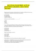 ILE FINAL EXAM PREP- ACTUAL QUESTIONS GRADED A SOLUTIONS 2024/2025