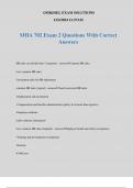 MHA 702 Exam 2 Questions With Correct Answers