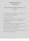 MHA 702 Exam 1 Questions With Correct Answers