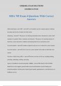 MHA 705 Exam 4 Questions With Correct Answers