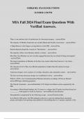 MIA Fall 2024 Final Exam Questions With Verified Answers.