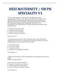 HESI MATERNITY OB PN SPECIALTY V1