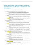   NUR 1400 Fluid, Electrolytes, and Acid-Base Imbalances Practice Questions with Rationales.