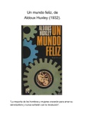 Trabajo sobre el libro Un mundo feliz