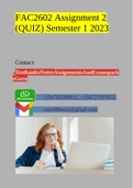 FAC2602 Assignment 2 (QUIZ) Semester 1 2023