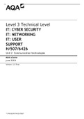    Level 3 Technical Level IT: CYBER SECURITY IT: NETWORKING IT: USER SUPPORT H/507/6426 Unit 2 Communication technologies Mark scheme