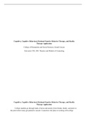 CNL 500 Topic 5 Assignment: Cognitive, Cognitive Behavioral, Rational Emotive Behavior Therapy, and Reality Therapy Application (Obj. 5.1 and 5.2)