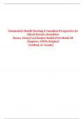 Test Bank For Community Health Nursing A Canadian Perspective 6th Edition By Aliyah Dosani, Josephine Etowa, Cheryl van Daalen-Smith 