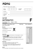 GCSE MATHEMATICS Foundation Tier	Paper 1 Non-Calculator