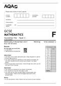 GCSE MATHEMATICS Foundation Tier Paper 3 Calculator